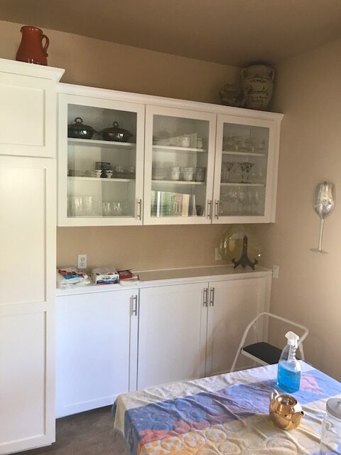 A picture of some cabinets in a nook